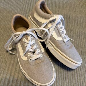 Gray and White Vans Canvas Sneakers 7